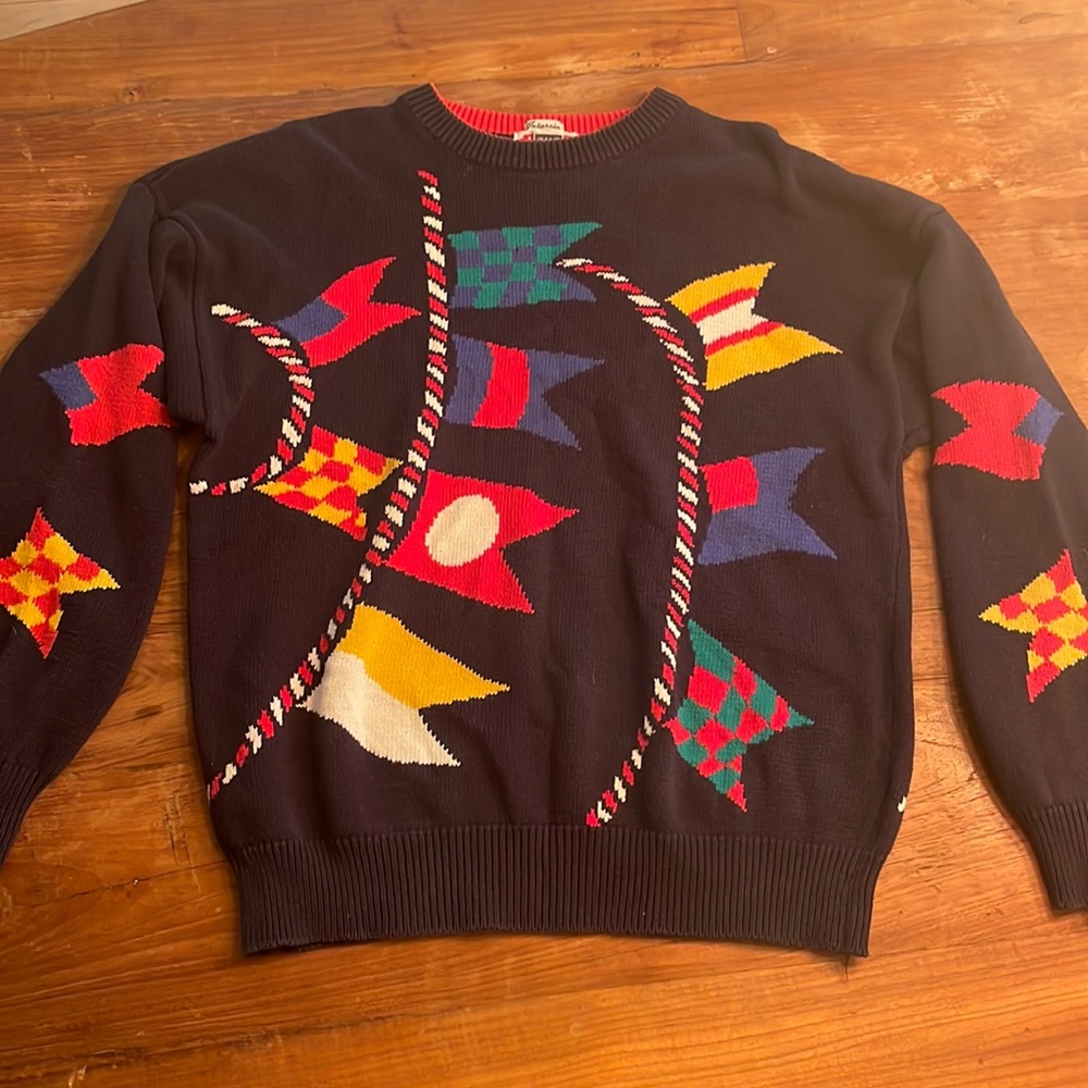 Vintage GANT Navy Knit Crewneck Sweater. Large